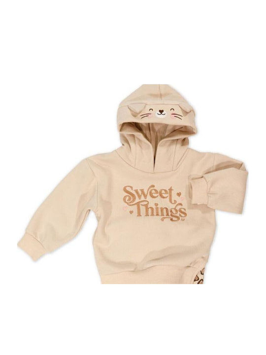 Kids' Set with Leggings Winter 2pcs Beige-leopard