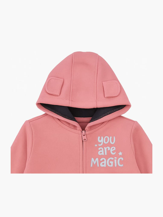 Kinder-Sweatshirtjacke mit Kapuze Pink You Are Magic
