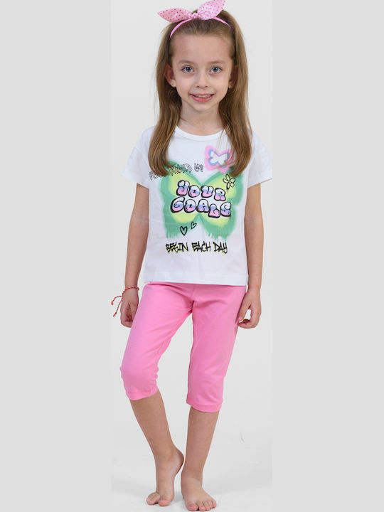 Kids' Set with Leggings Summer 2pcs White