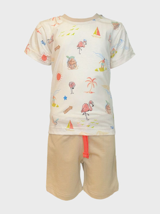 Kids' Set with Shorts Summer 2pcs Beige