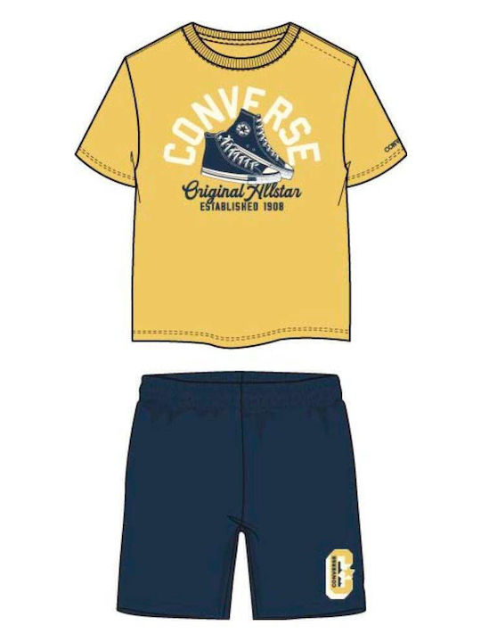 Kids' Set with Shorts Summer 2pcs Yellow Retro Remix Ft