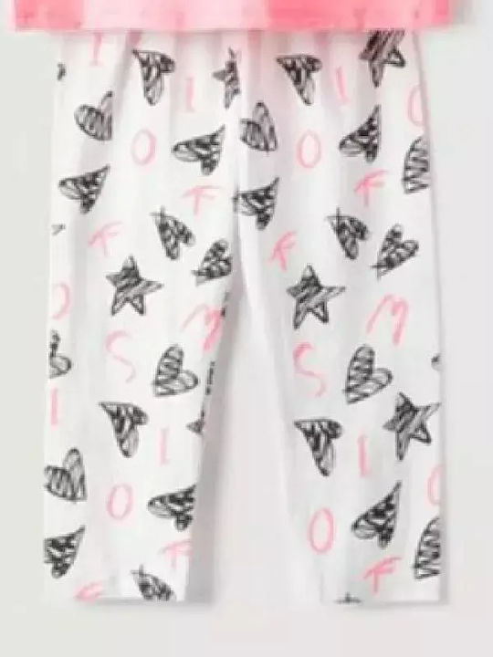 Kinder-Set mit Leggings Sommer 2Stück Fluo Pink, White