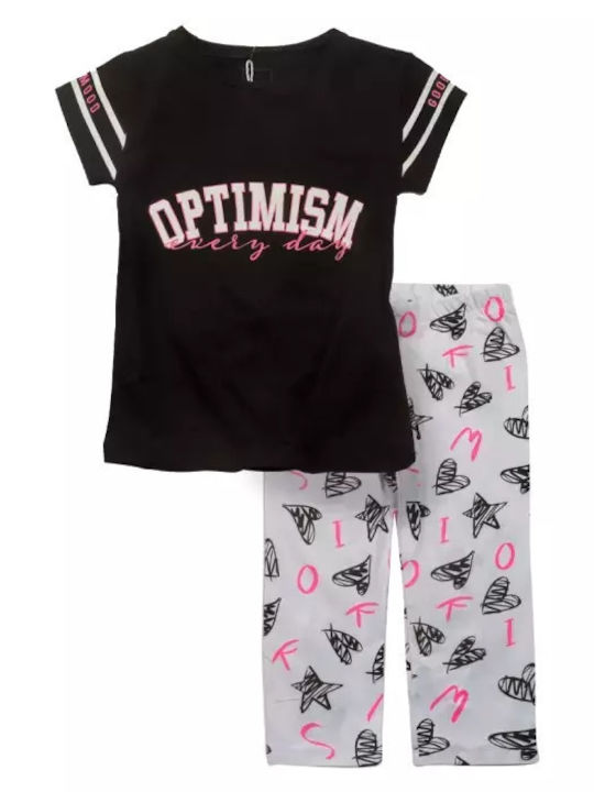 Kinder-Set mit Leggings Sommer 2Stück Black/White