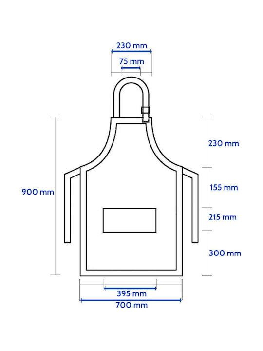 Koupakoupa Dad "king Of The Backyard" Ποδιά Κουζίνας Λευκή 22x40cm KP_30493_apron-bbq-adult