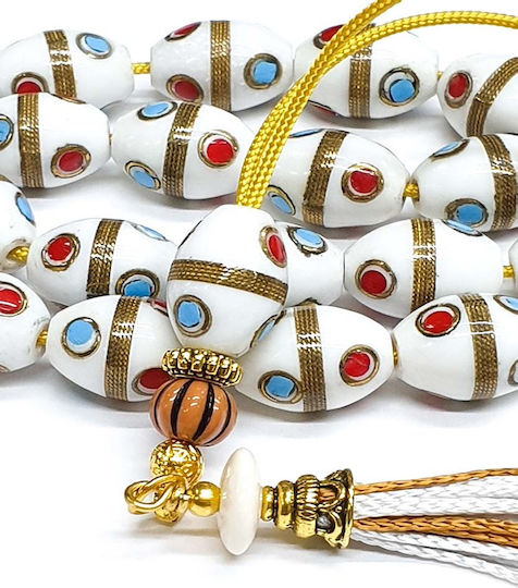 Roloi Komboloi Camel Bone Worry Beads Multicolour 33cm