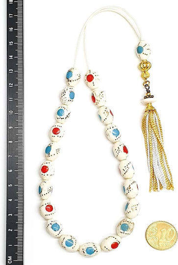 Roloi Komboloi Camel Bone Worry Beads Multicolour 34cm