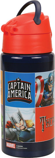 Marvel Kinderflasche Thermos Rächer Aluminium mit Strohhalm 500ml