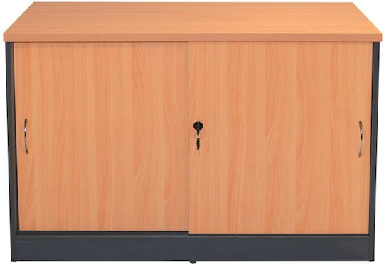 Шкаф За Бюро Sienna Дървен С Ключалка Череша 100x45x69см
