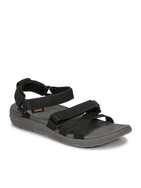 Sanborn Women's Flat Sandals Sporty in Black Color