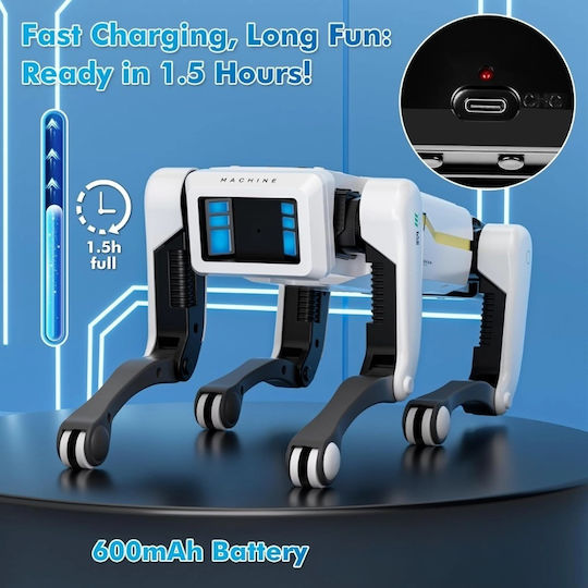 Iuni 8002 Câine Robot Inteligent Teleghidat Telecomandă Aplicație Comenzi Vocale Programabil Peste 25 Funcții Interactive Dans Povești Muzică