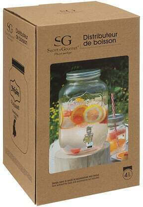 Secret de Gourmet Glass Vase Beverage Dispenser with Spigot 4lt