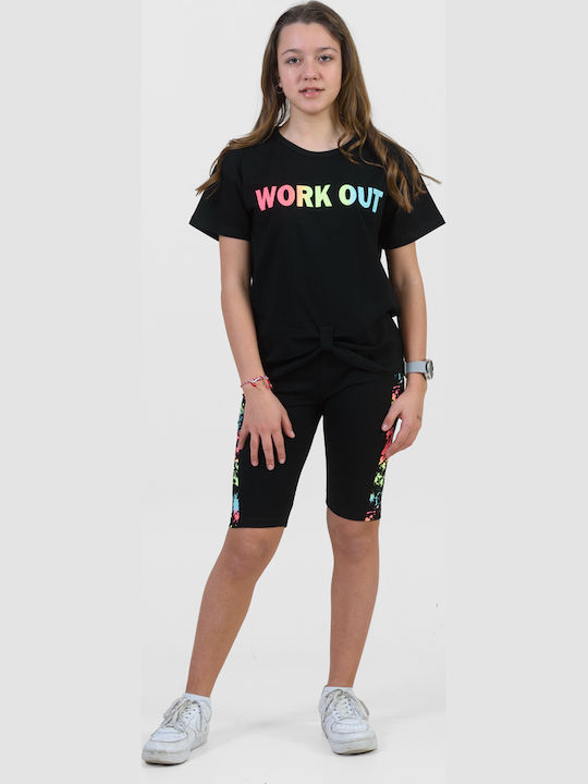Kids' Set with Leggings Summer 2pcs Black