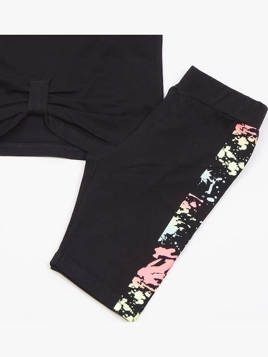 Kids' Set with Leggings Summer 2pcs Black