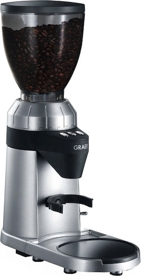 Graef CM 900 Râșniță Electrică de Cafea 128W cu Capacitatea de Măcinare a Boabelor 350gr și 40 Nivele de Măcinare Argintie