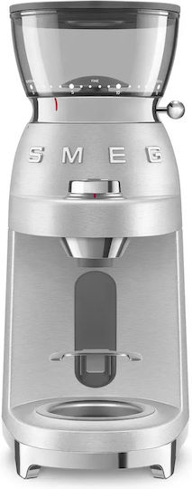 Smeg Elektrischer Kaffeemühle 150W mit einer Kapazität von 350gr und 30 Mahlstufen Silber