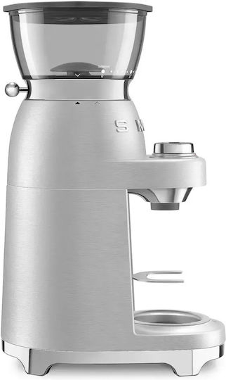 Smeg Elektrischer Kaffeemühle 150W mit einer Kapazität von 350gr und 30 Mahlstufen Silber