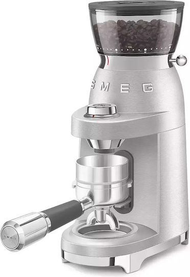 Smeg Elektrischer Kaffeemühle 150W mit einer Kapazität von 350gr und 30 Mahlstufen Silber