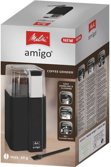 Melitta Amigo Electric Coffee Grinder 170W for 60gr Beans Black