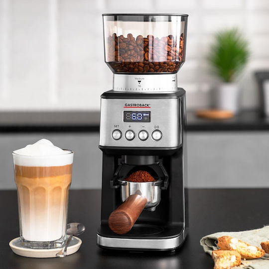 Gastroback Râșniță electrică pentru cafea 180W cu capacitate de boabe 320gr și 31 niveluri de măcinare Argintiu