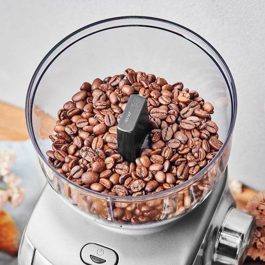Gastroback Râșniță Electrică de Cafea 130W cu Capacitatea de Măcinare a Boabelor 400gr și 16 Nivele de Măcinare Argintie