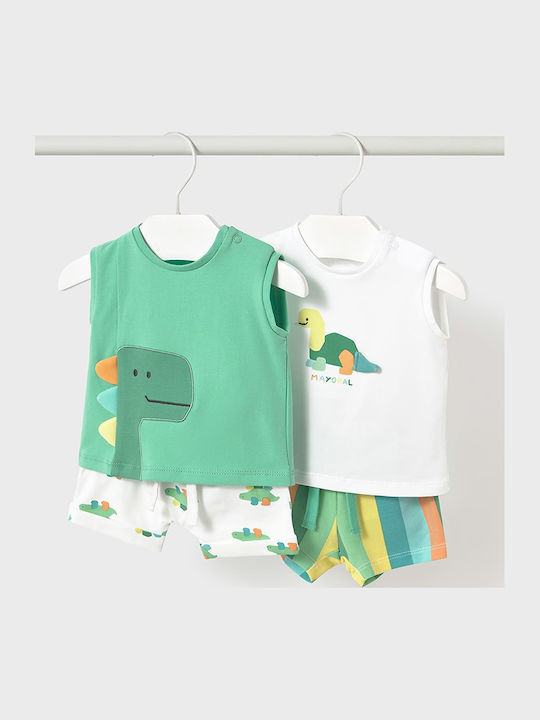 Kinder-Set mit Shorts Sommer 4Stück Green