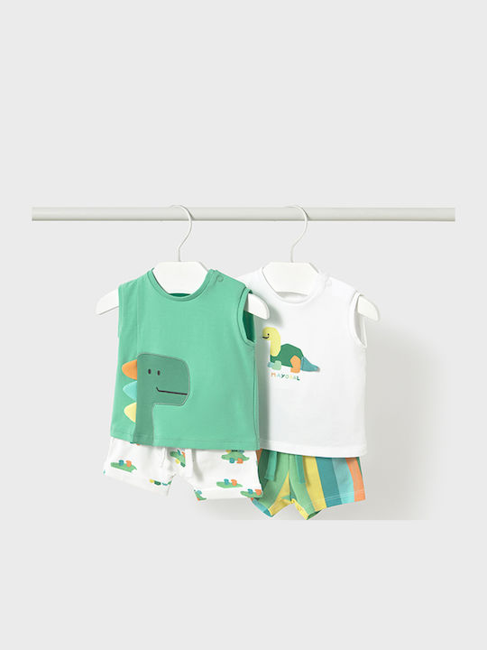 Kinder-Set mit Shorts Sommer 4Stück Green