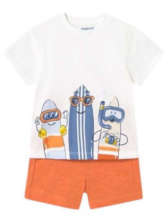 Kinder-Set mit Shorts Sommer 2Stück Orange Surf