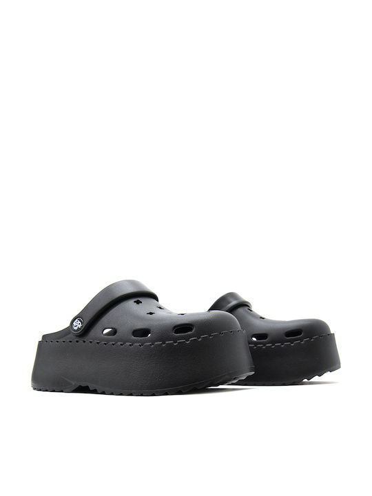 Superdry Pura Γυναικεία Σαμπό Μαύρα