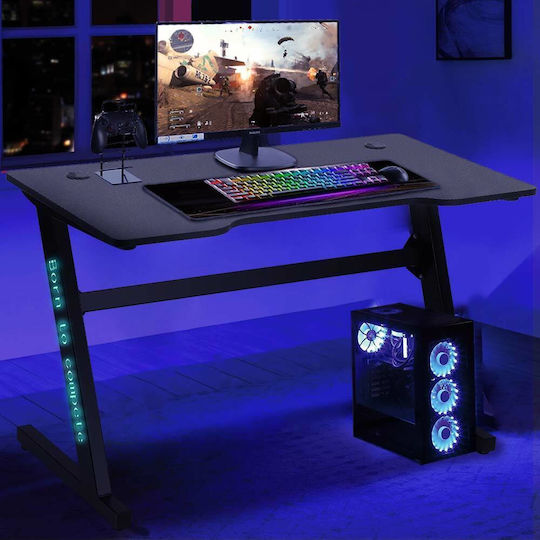 Γραφείο Gaming με LED 80x30x73εκ. Ροζ