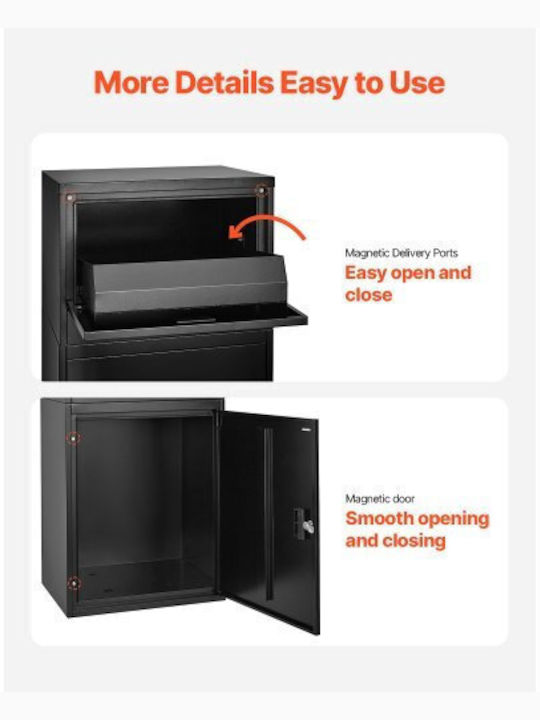 Vevor Outdoor Mailbox Metallic in Black Color