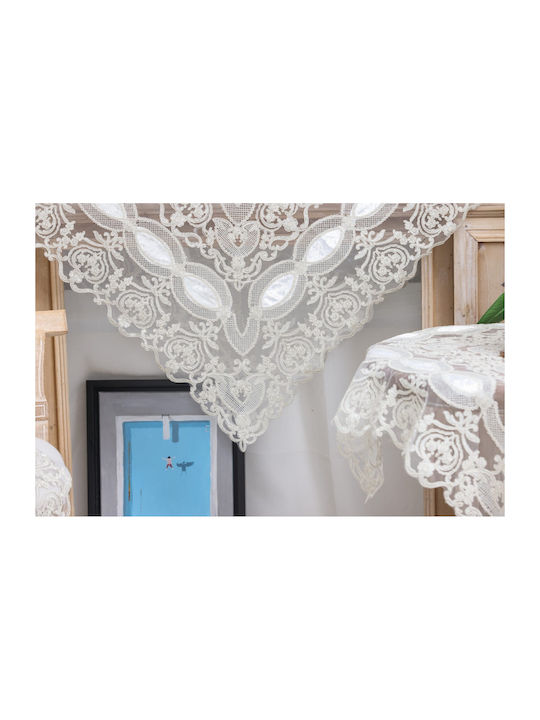 Liolios Home Tablecloth with Embroidery Ivory 150x265cm