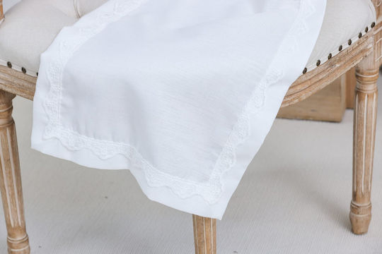 Liolios Home Tablecloth with Lace Ivory 85x85cm Liolios Home Tablecloth with Lace Ivory 85x85cm