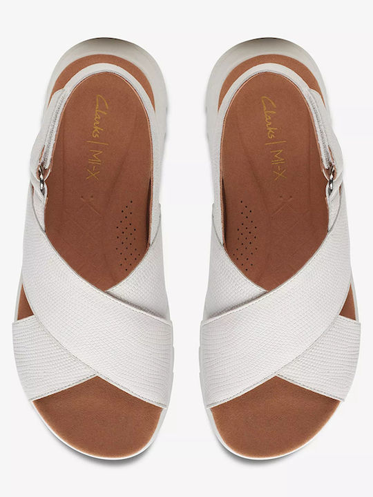 Dashlite Wish Leather Women's Flat Sandals in White Color