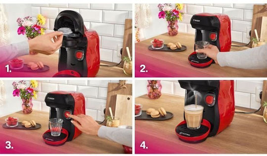 Bosch Pod Coffee Machine Tassimo Pressure 15bar Red