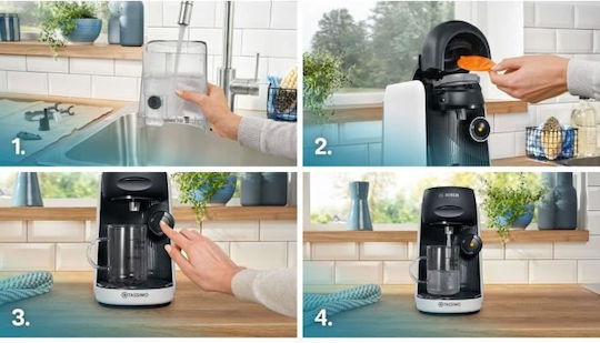 Bosch Καφετιέρα για Κάψουλες Tassimo Πίεσης 3.3bar Snow White