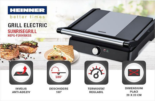 Heinner Sandwich Maker Grill 2000W Inox