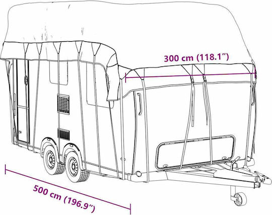 vidaXL Обхваща 500x300см Водоустойчив което се закрепва с ремъци