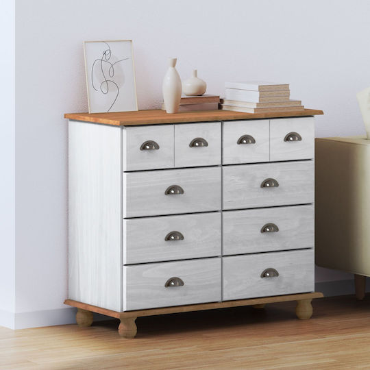 Comoda pentru Dormitor Lemnoasă Alb 91x40x79buc