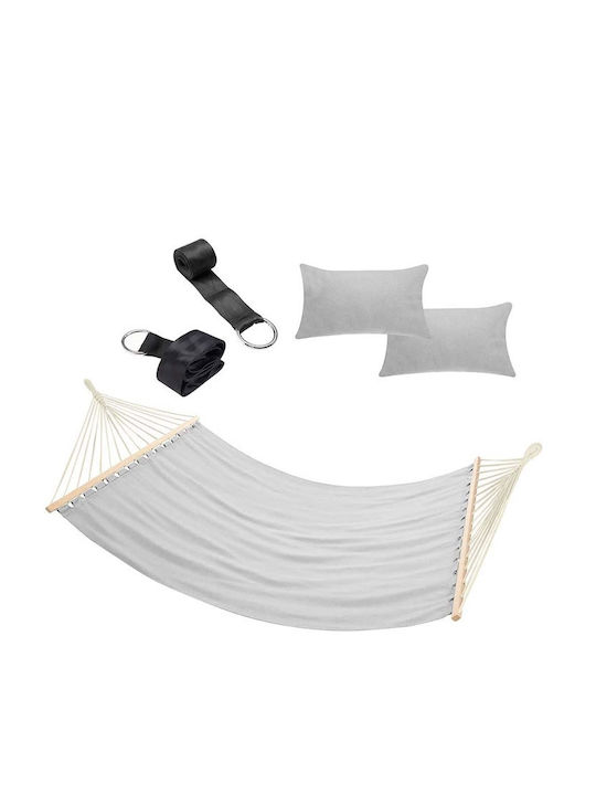 Bakaji Double Hammock Gray 345x150cm