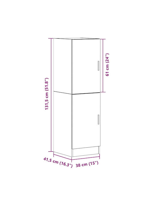Επιδαπέδιο Ντουλάπι Καφέ 38x41.5x131.5εκ.