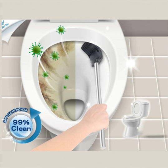 Inter Ceramic Metalic Set perie de toaletă și coș de gunoi pentru baie 6lt Argintiu