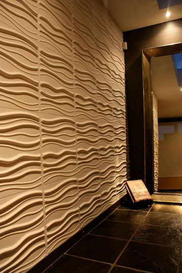 Panouri Decorative 3D Din PVC Culoare Full Face Bej Nisip 50x50cm