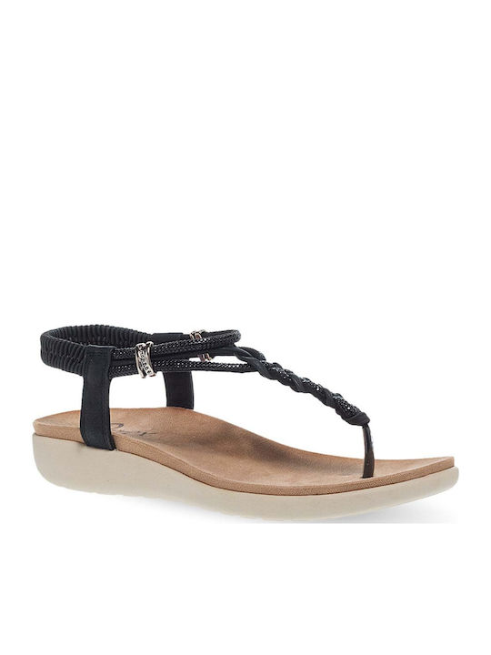 Flache Sandalen für Damen in Schwarz Farbe