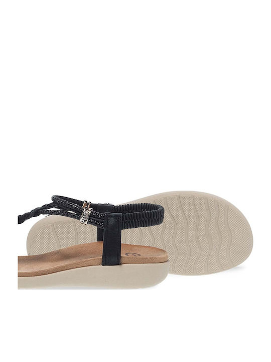 Flache Sandalen für Damen in Schwarz Farbe