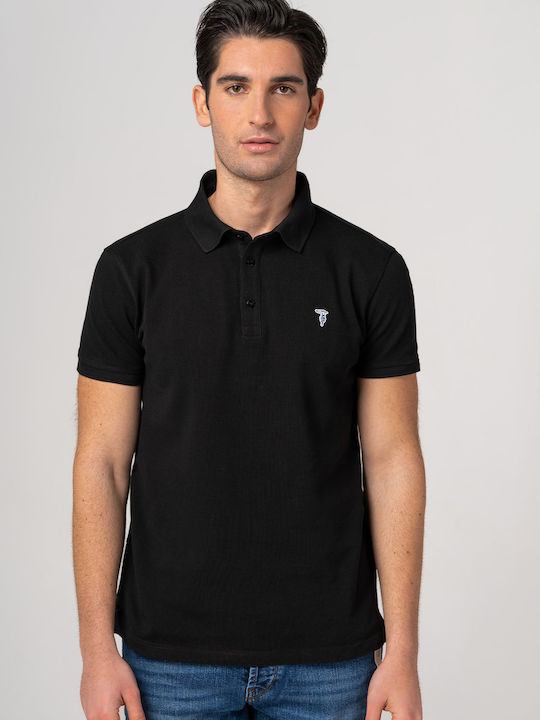 Polo Short Sleeve Black Blouse