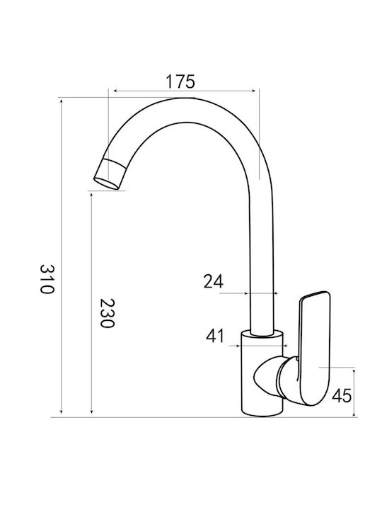 Acquanet Acquanet SS 304 Next Ψηλή Πάγκου Μαύρη