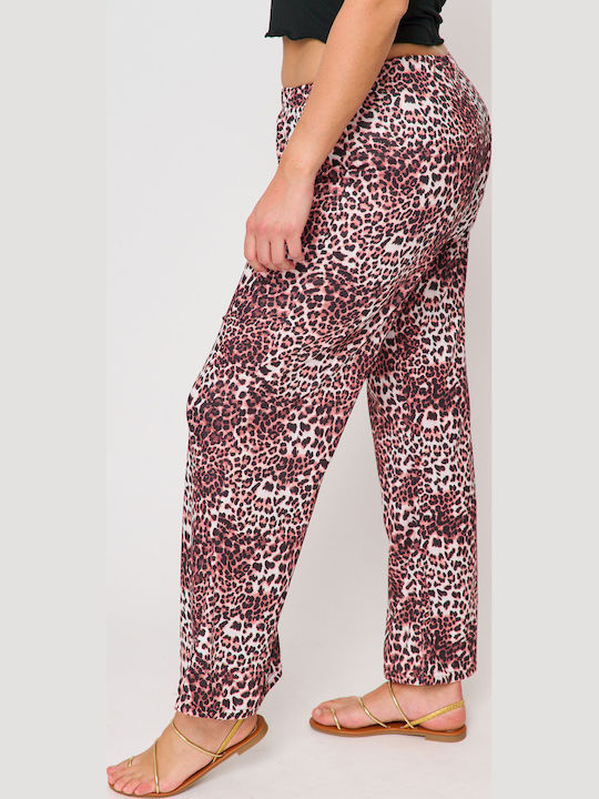 Women's High Waist Pantaloons with Rubber Band Leopard
