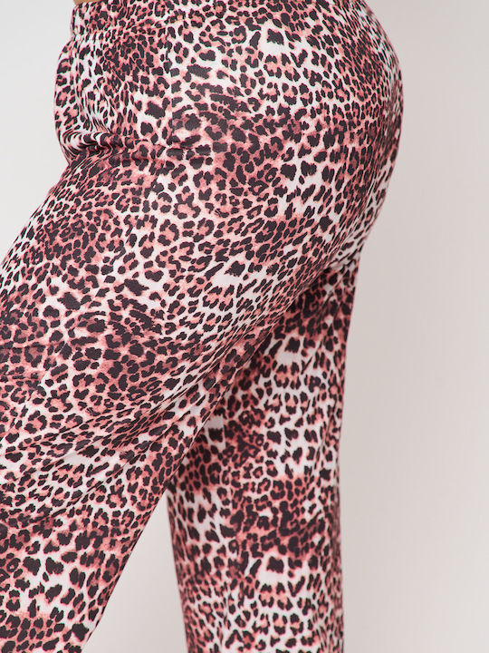 Women's High Waist Pantaloons with Rubber Band Leopard