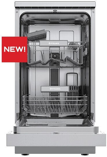 Pyramis Freistehender Geschirrspüler für 10 Gedecke B44.8xH84.5cm Inox PDWGE 45FS