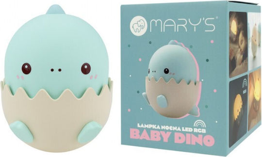 Mary's Nursery Night Light LED Baby Dino Battery Blue Warm